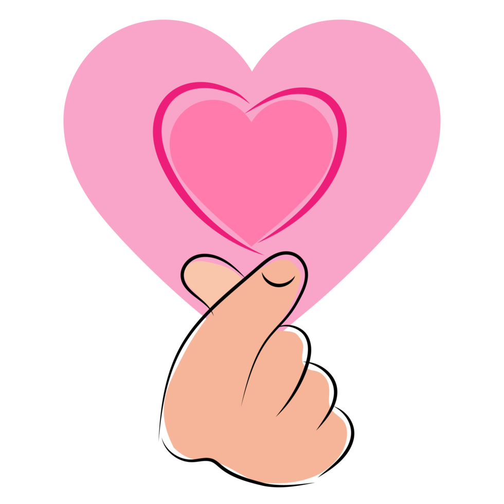 Sketch mini heart, Icon of hand making small heart, I love you or mini heart  sign isolated, illustration 16695639 PNG