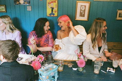 People celebrating a wedding