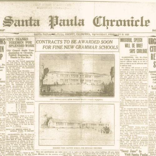 Scan of Santa Paula Chronicle newspaper from 1925.