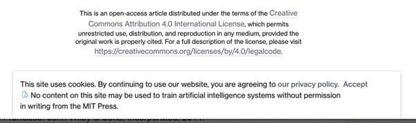 No content on this site may be used to train artificial intelligence systems without permission in writing from the MIT Press No content on this site may be used to train artificial intelligence systems without permission in writing from the MIT Press