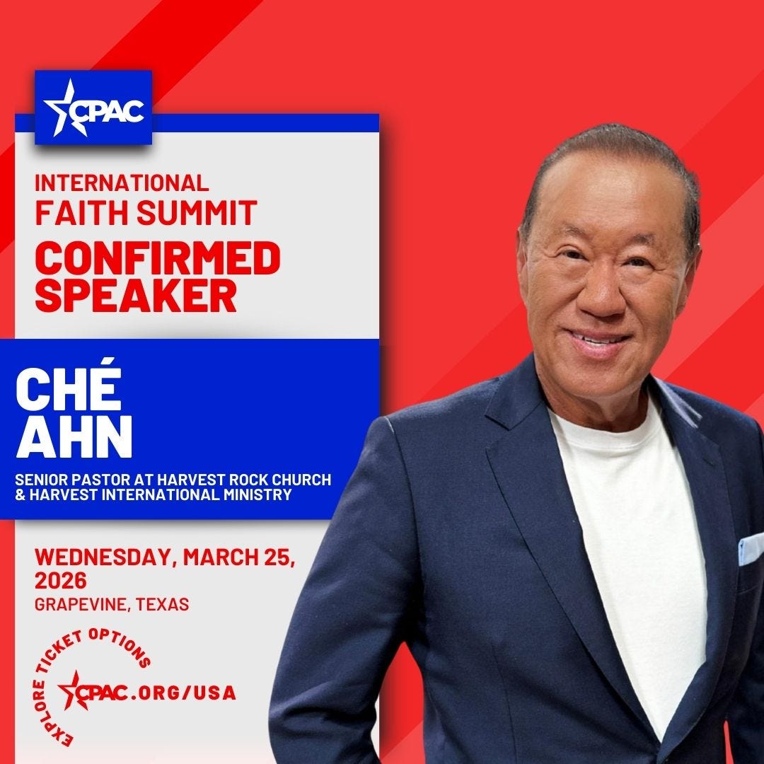 Che Ahn invited to speak at the CPAC International Faith Summit in March Che Ahn invited to speak at the CPAC International Faith Summit in March
