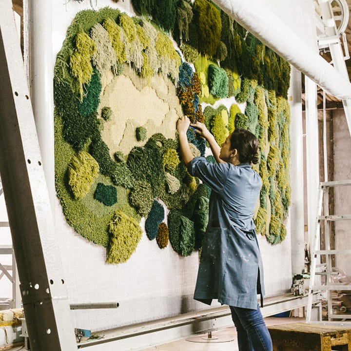 Alexandra Kehayoglou (Image: Emiliano Granado) | Refugio para un Recuerdo (Alexandra Kehayoglou) | Meadow (V&A Dundee) | Santa Cruz River (The National Gallery of Victoria)