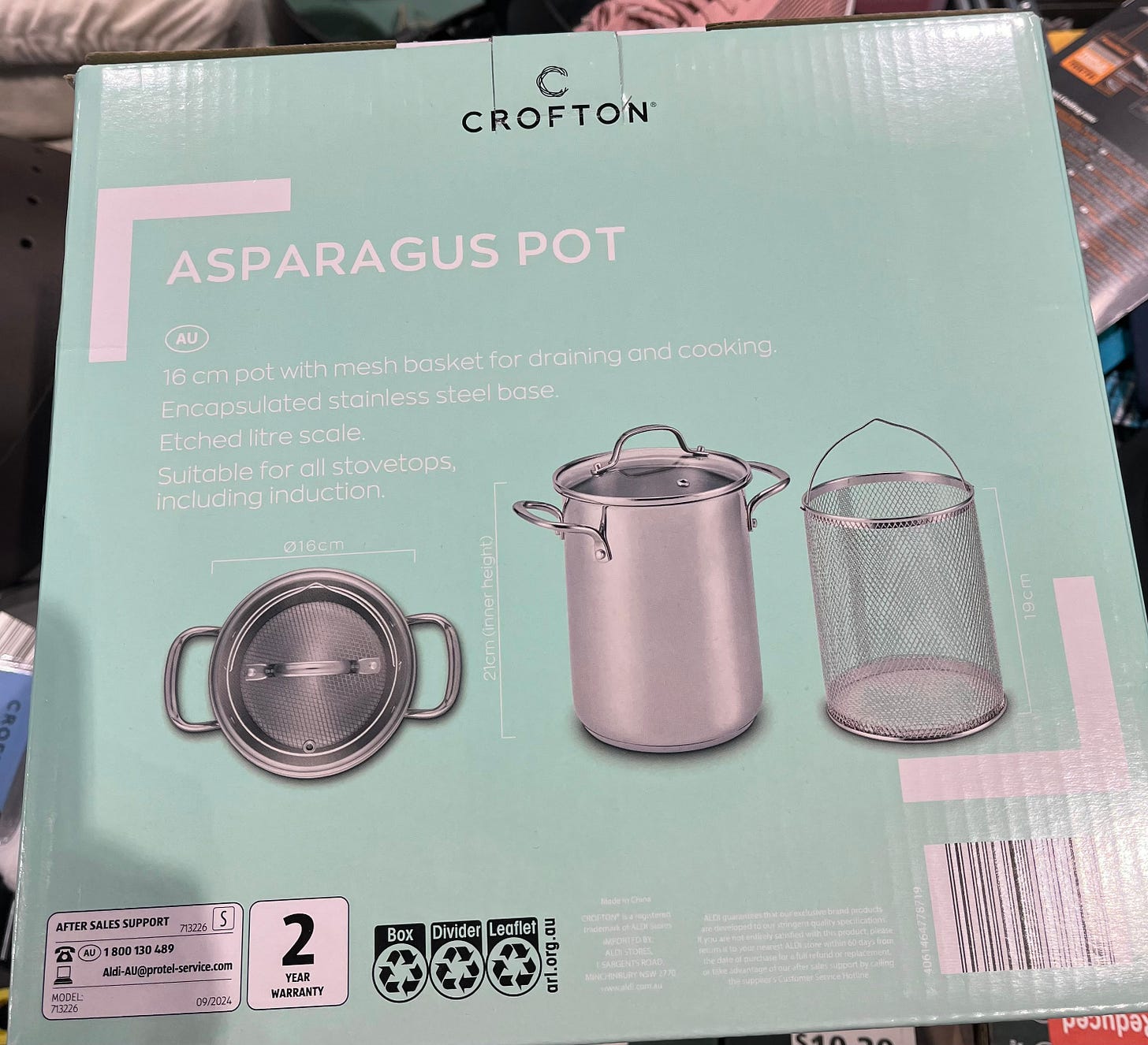 photo of an asparagus pot at Aldi