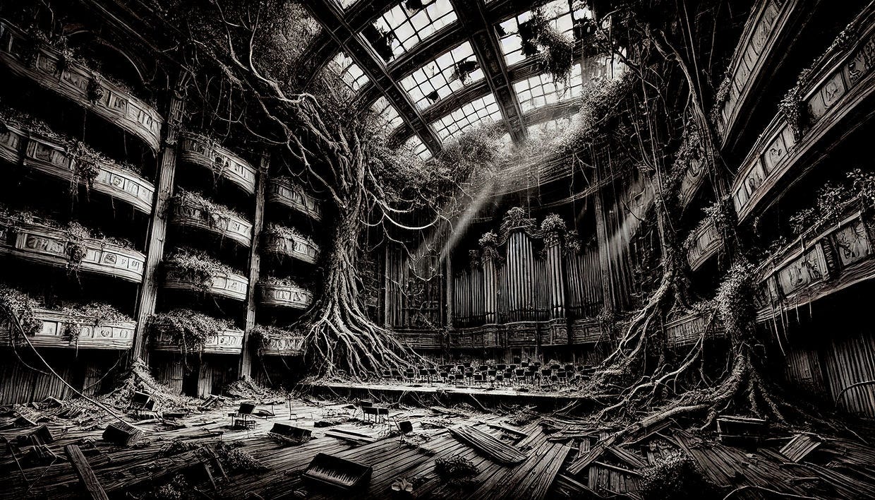 A symphony concert hall falling apart in Baltimore