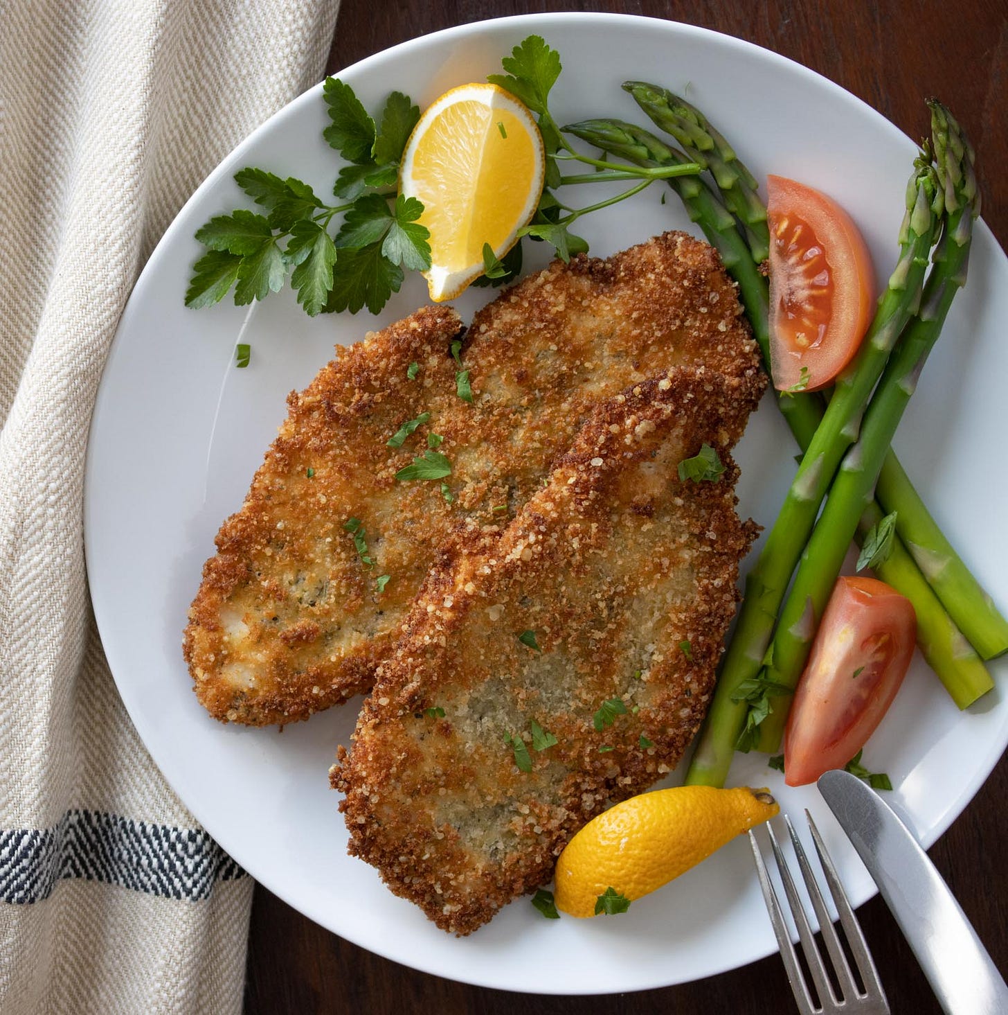 parmsan, panko crusted chicken cutlets