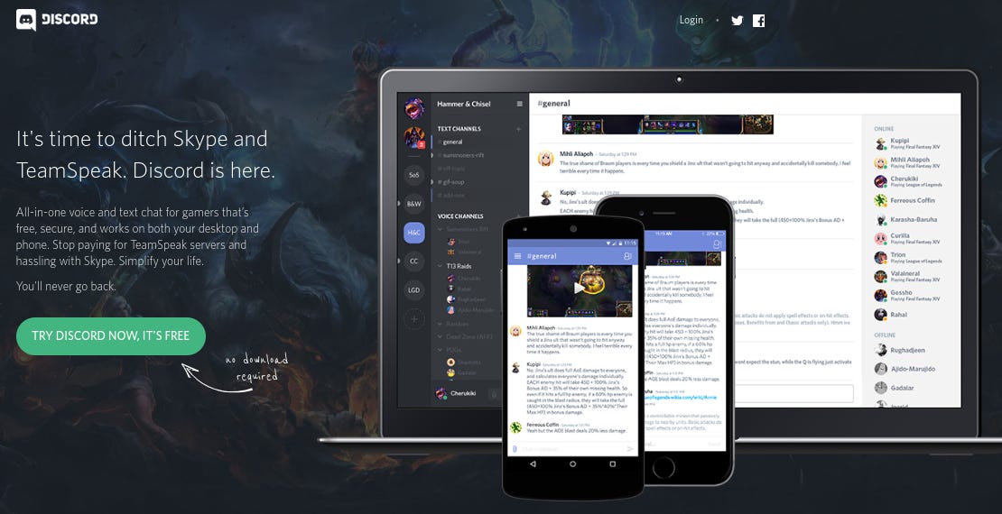 r/discordapp - The old discord homepage from 2015 looks so weird compared to what we have now