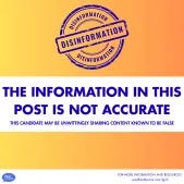 one social media tile, stating, the information in this post is not accurate