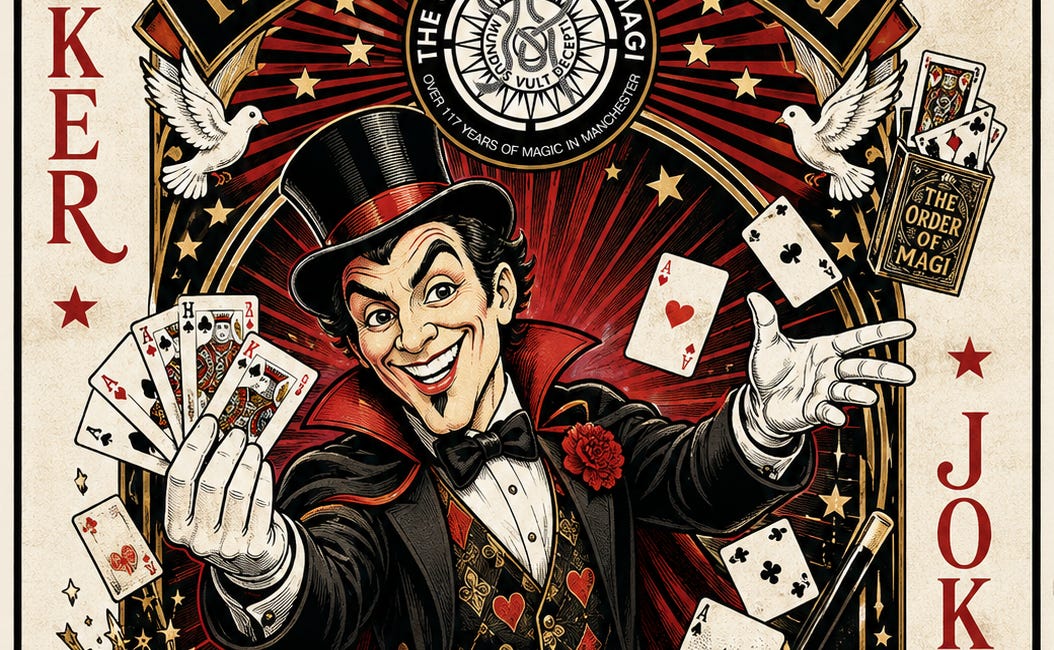 Pick A Card, Any Card! = Join Manchester's Magic Club & Magical Society for Magician's & Illusionist's To rub shoulders with Legends of Card Magic Tricks & Magical Creation