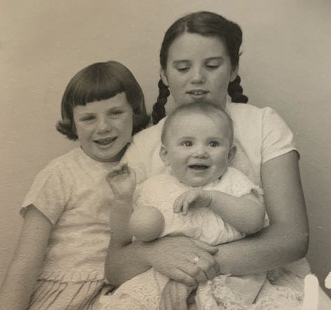 three girls, girl, mother and daughter