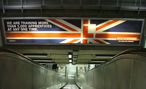 Imagery of outdoor advertising in Westminster and Washington DC for BAE Systems and Lockheed Martin