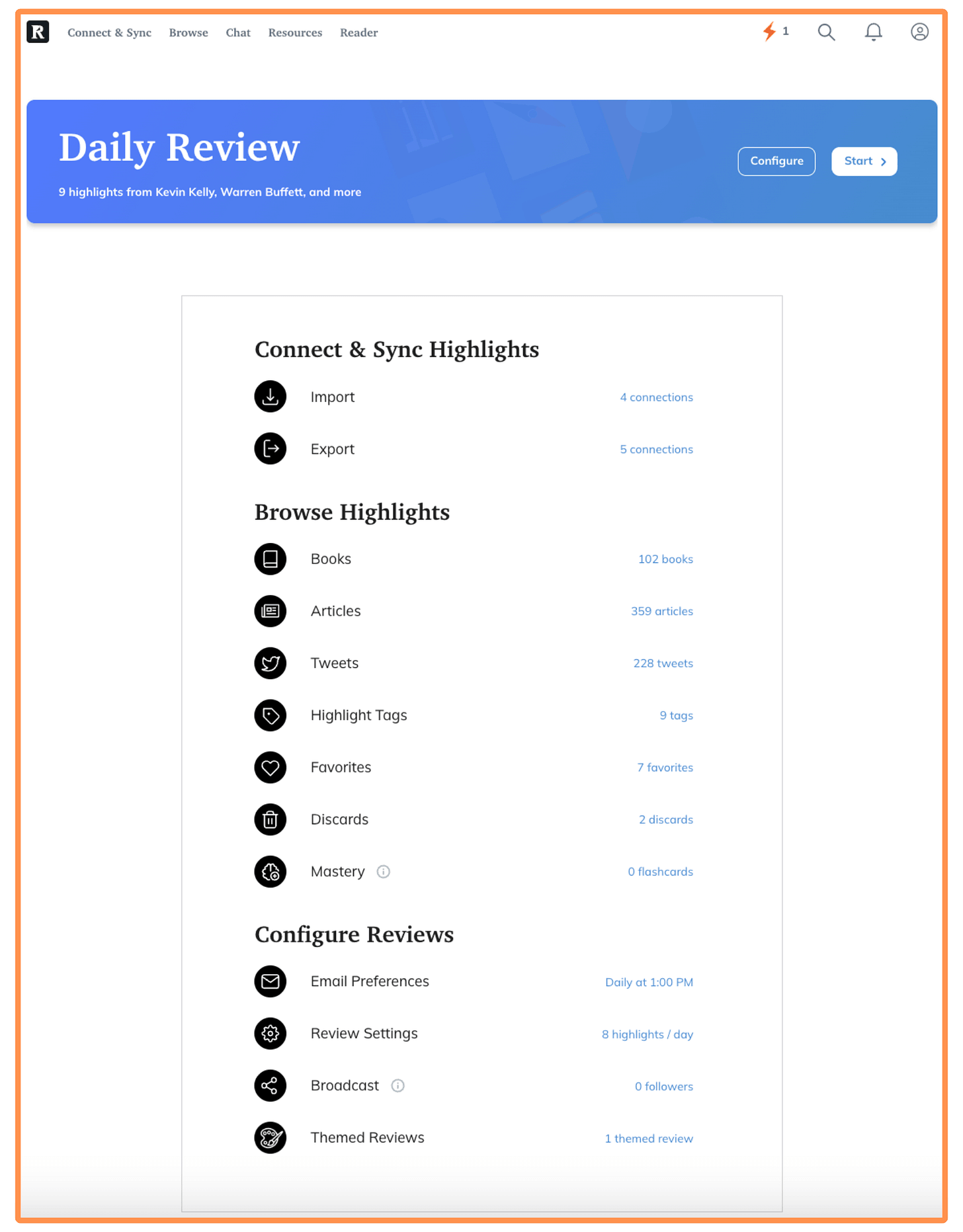 Readwise website