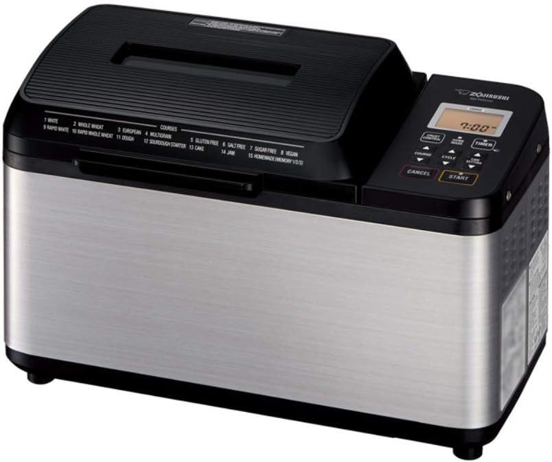 the black and silver Zojirushi BB-PDC20BA Home Bakery Virtuoso Plus Breadmaker the black and silver Zojirushi BB-PDC20BA Home Bakery Virtuoso Plus Breadmaker