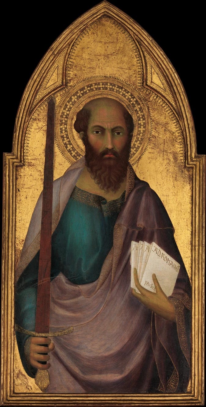 Lippo Memmi, St. Paul, c. 1330, Metropolitan Museum of Art, New York, open access.