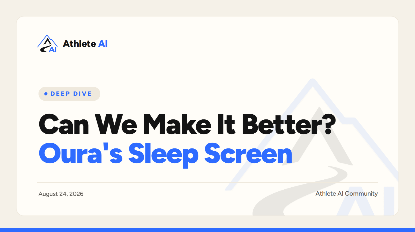 Can We Make It Better? Part 1: Oura's Sleep Screen