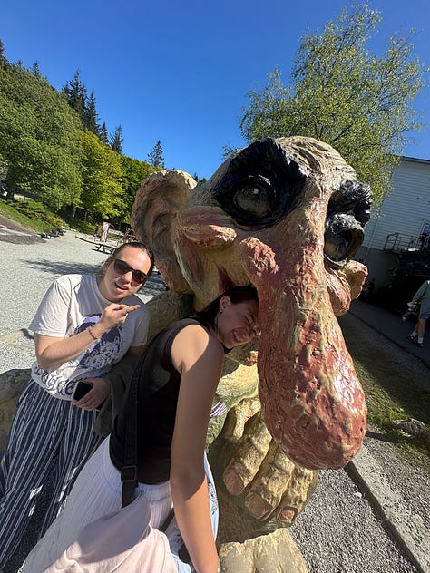 Pictures of Oslo, Sydney, the goat, trolls, Izzy, and Ashton