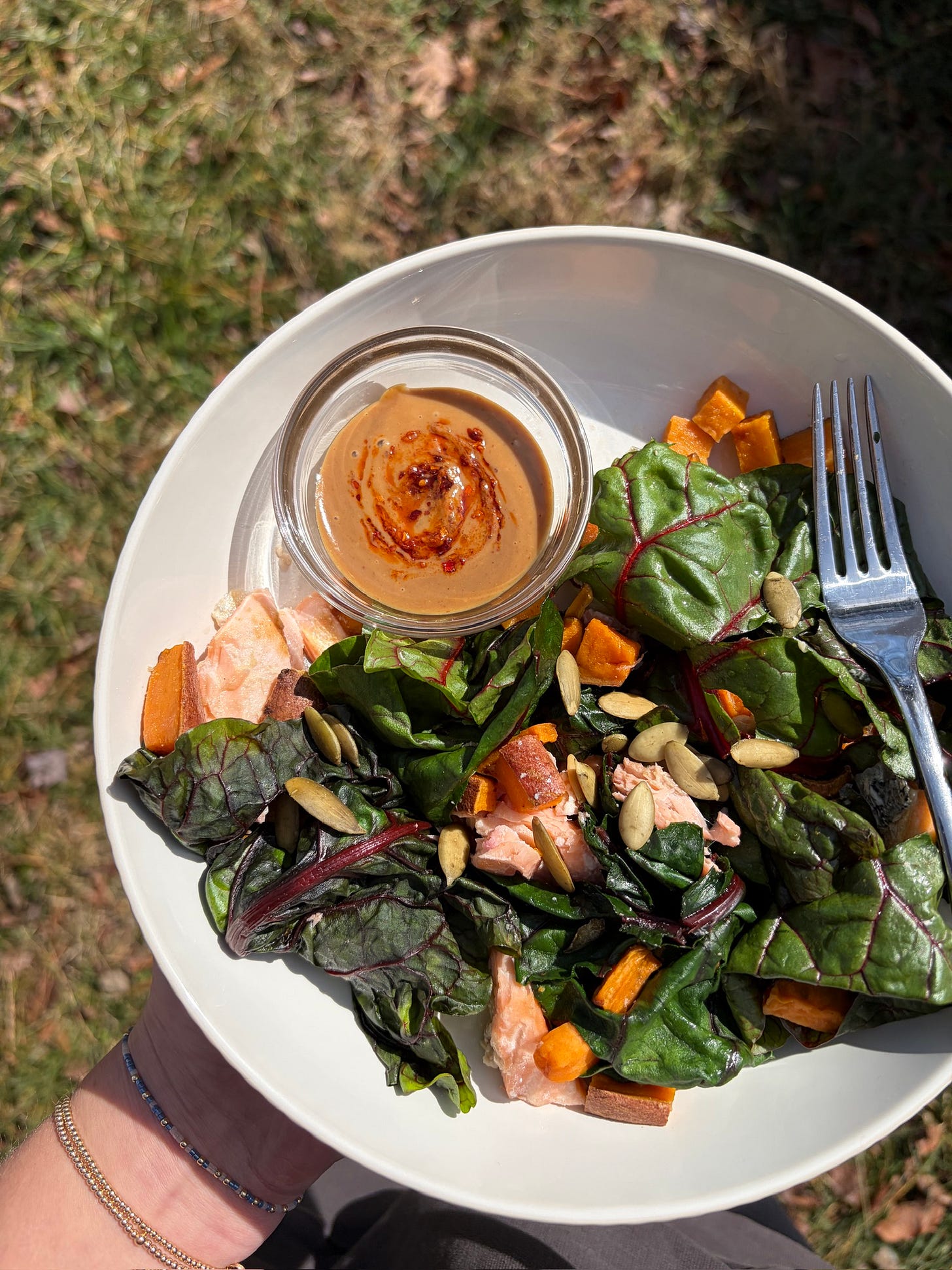 Sesame salmon & sweet potato wraps