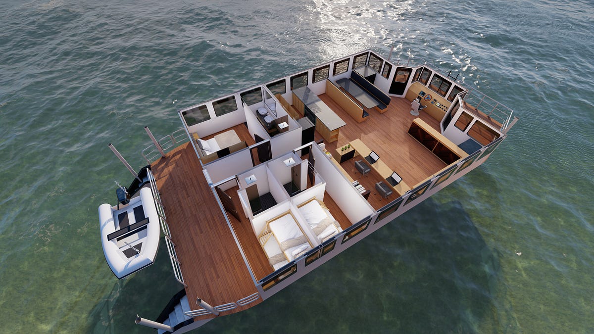 LiberArx - Solar Powered Catamaran Built for Seasteading 