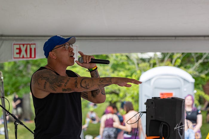 A few photographs of musical performers at pride festival in yellow springs Ohio.