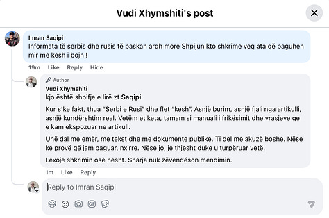 Materiale të dokumentuara nga rrjetet sociale që pasqyrojnë reagimet ndaj hulumtimit, përfshirë diskursin publik, etiketimet dhe format e presionit verbal që shfaqen pas publikimit.