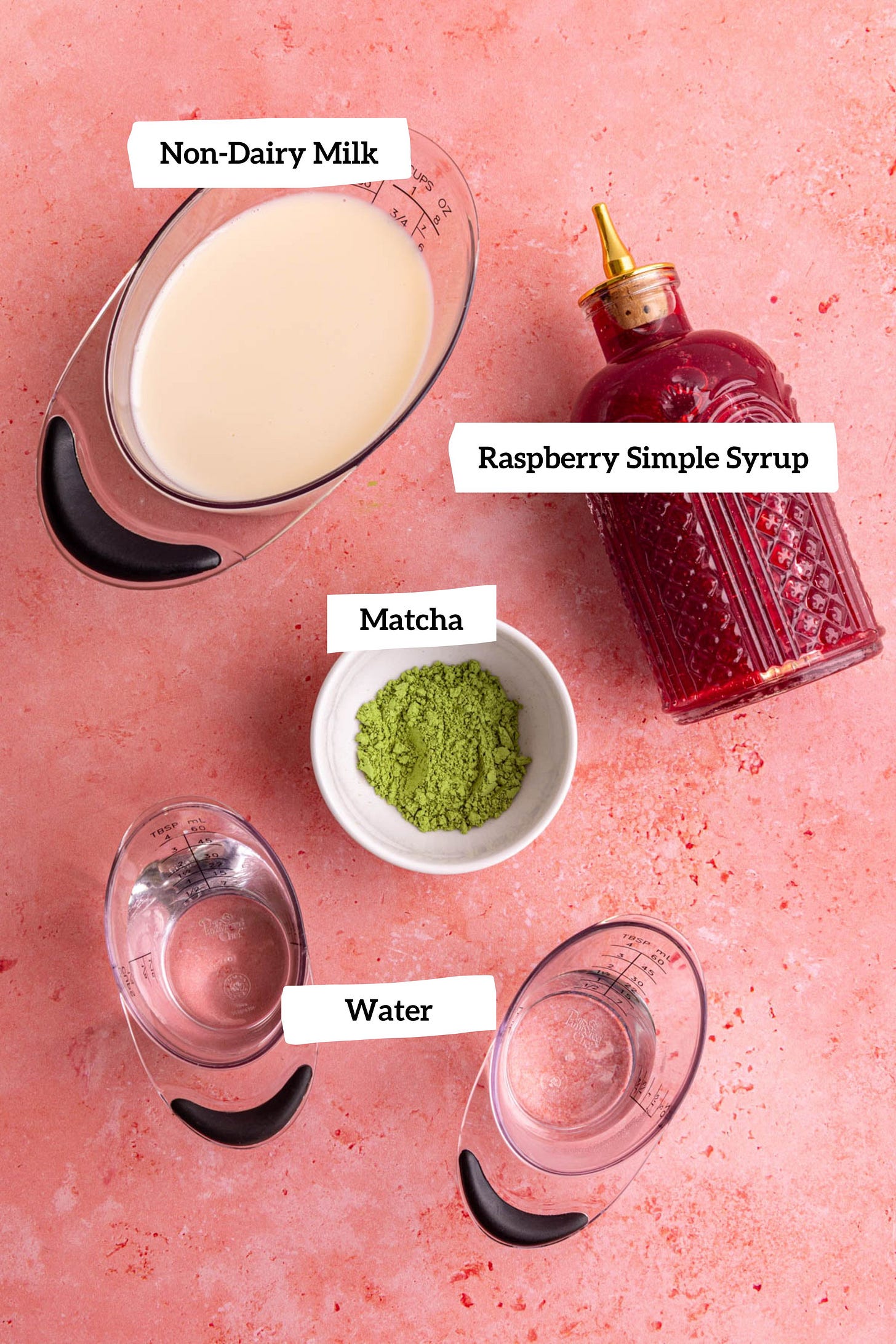 Raspberry matcha latte ingredients
