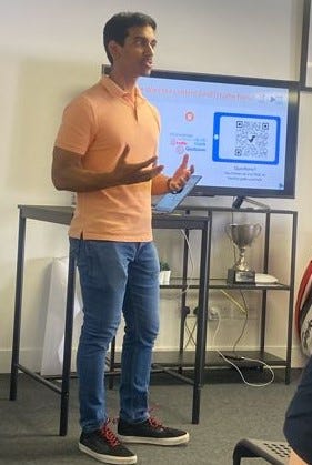 Harshal patil presenting, creating interactive moments, and capturing feedback.