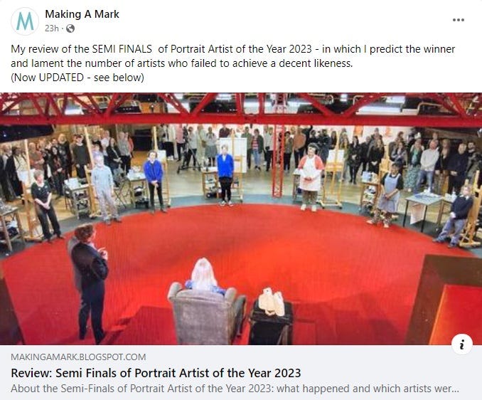 Semi finalists at their easels about to paint Emma Bunton