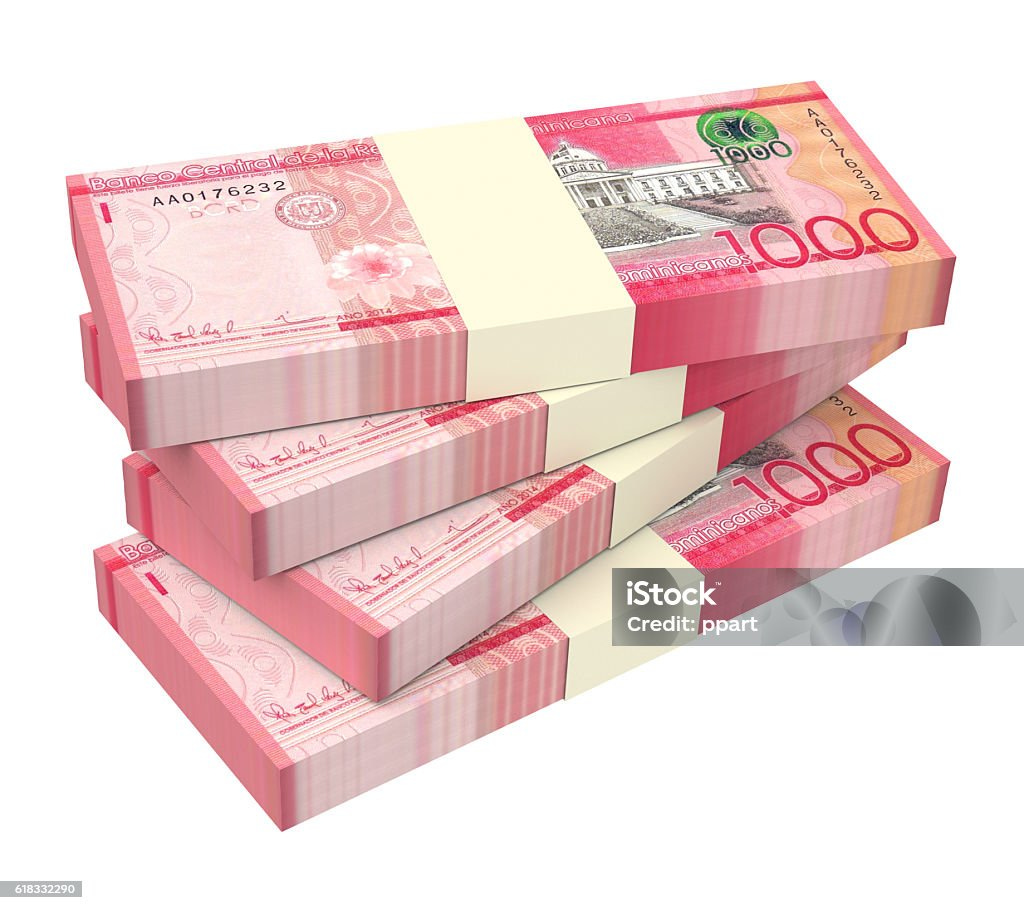 Peso dominicano aislado sobre fondo blanco. - Foto de stock de República Dominicana libre de derechos