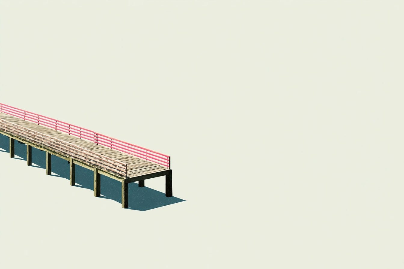 illustration of a bridge leading to nowhere illustration of a bridge leading to nowhere