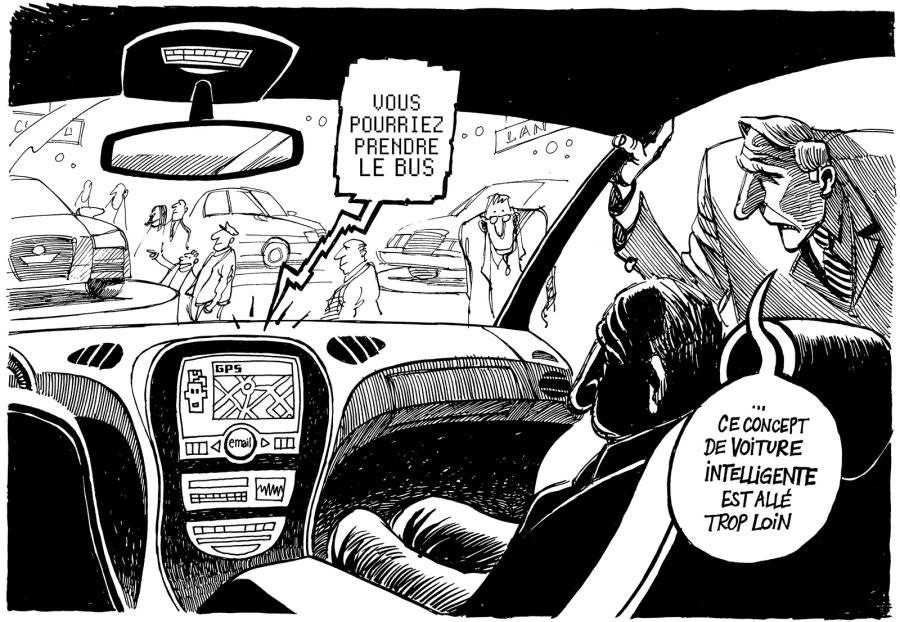 Voitures intelligentes | Globecartoon - Political Cartoons - Patrick Chappatte Voitures intelligentes | Globecartoon - Political Cartoons - Patrick Chappatte