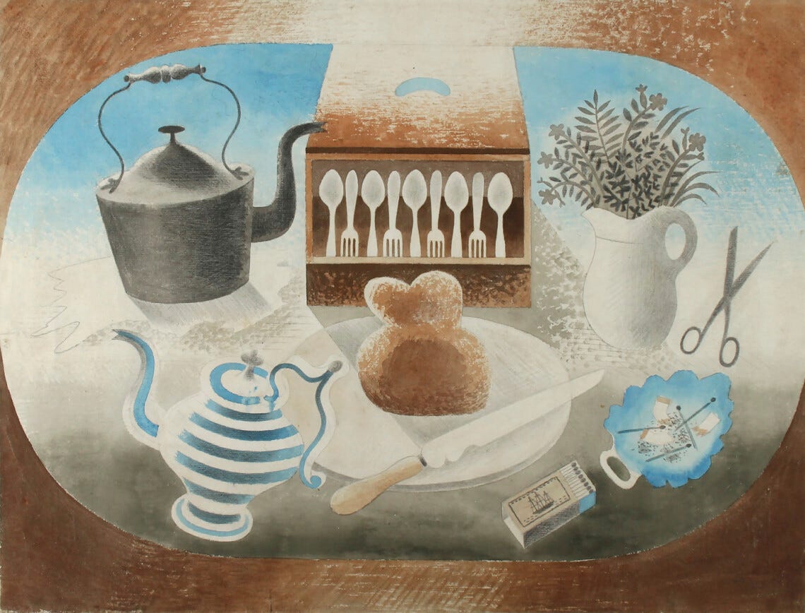 Kettle, Teapot, Breadboard, Matches' Print by Eric Ravilious — Pallant  Bookshop