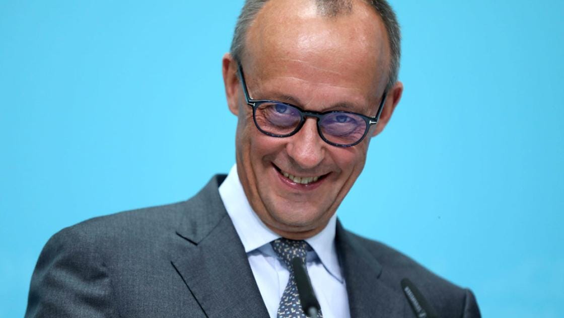 CDU-Chef Friedrich Merz auf einer Pressekonferenz nach der Landtagswahl in Hessen, 9.10.2023 (IMAGO / dts Nachrichtenagentur)