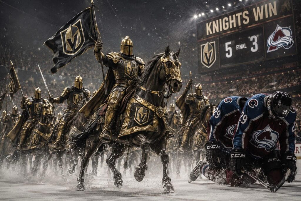 Bednar's Colorado Clown Show: Colorado blows a 3-0 lead as Vegas takes a 3-0 series lead, exposing Jared Bednar’s playoff leadership crisis.