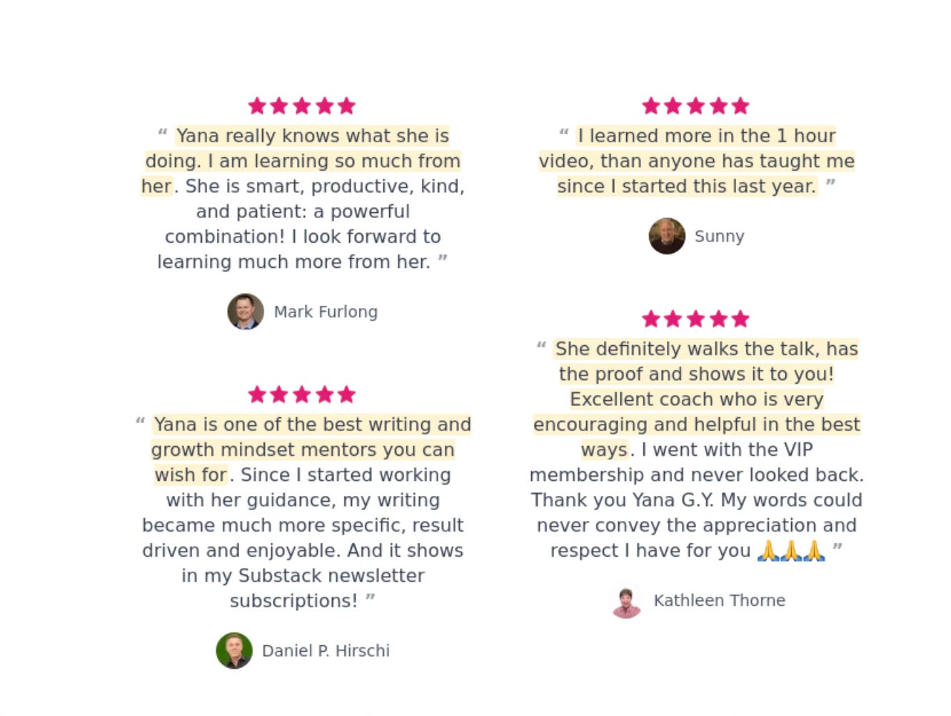 testimonials about yana g.y. coaching testimonials about yana g.y. coaching