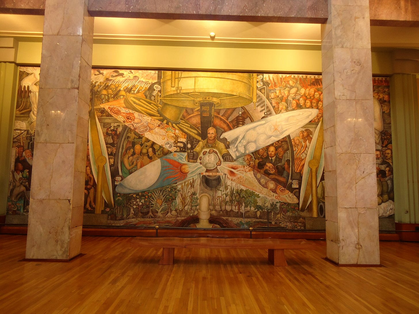 Diego Rivera, Man, Controller of the Universe, 1934. Palacio de Bellas Artes, Mexico City. Rivera's second version of the Rockefeller Center mural.