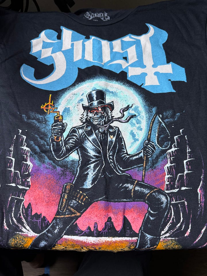 Ghost's Skeletour T-shirt front and back