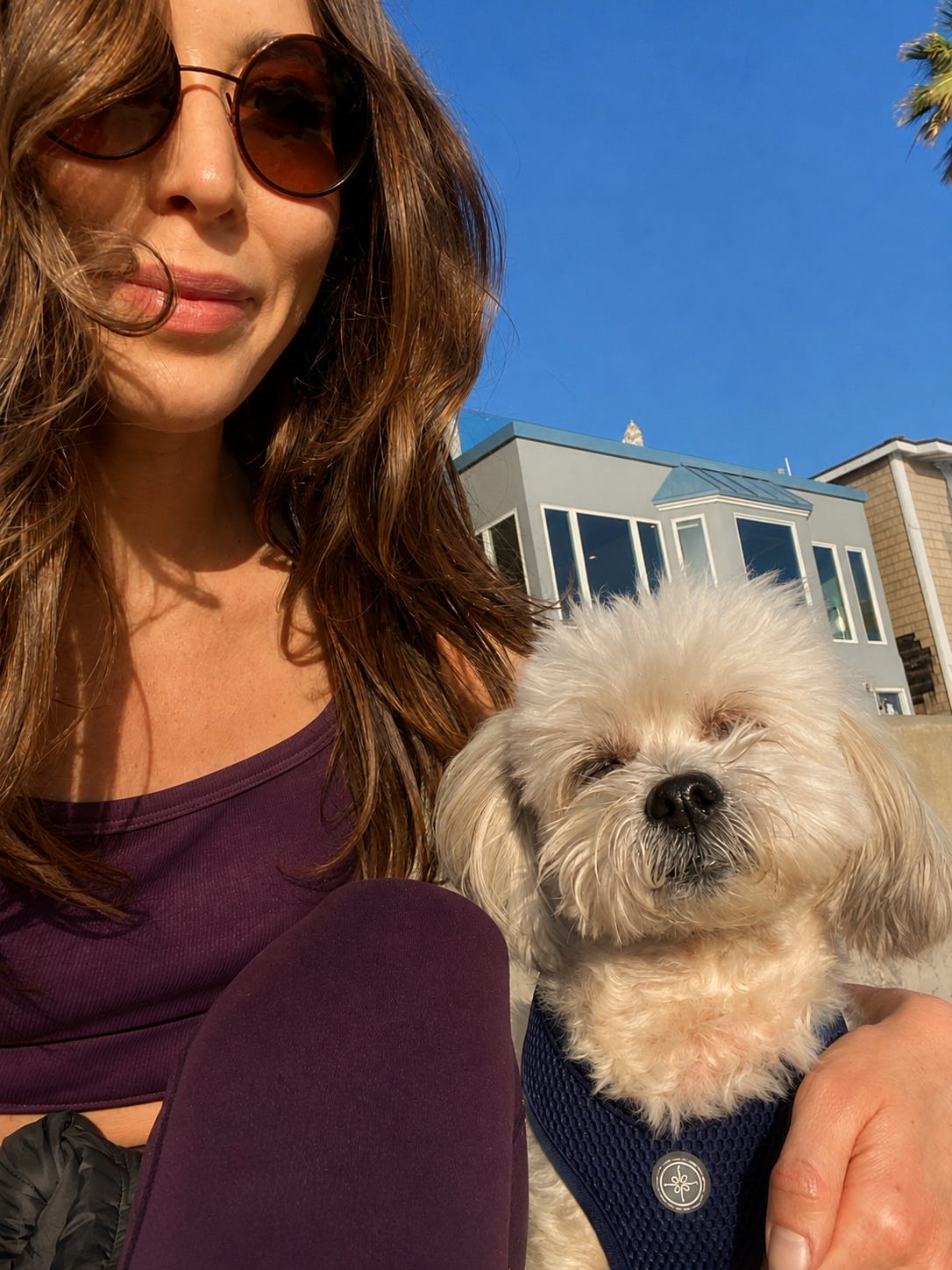 Zazie Peltier smiling outdoors with her dog, casual photo accompanying a Human Design and career pivot feature on Status CWO Zazie Peltier smiling outdoors with her dog, casual photo accompanying a Human Design and career pivot feature on Status CWO