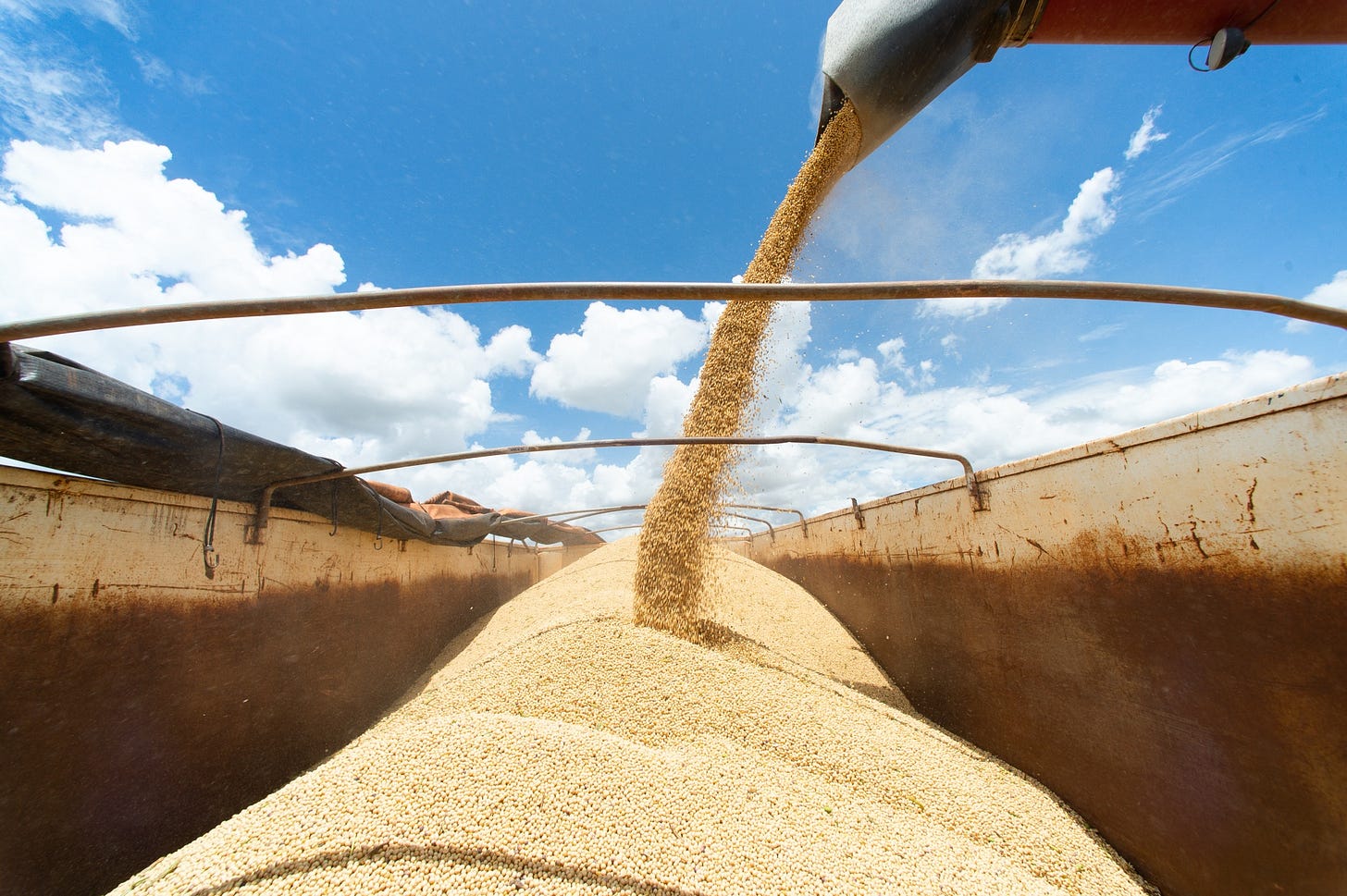 Soybeans are harvested on a farm near Brasilia, Brazil, on March 4. Soybeans are harvested on a farm near Brasilia, Brazil, on March 4.
