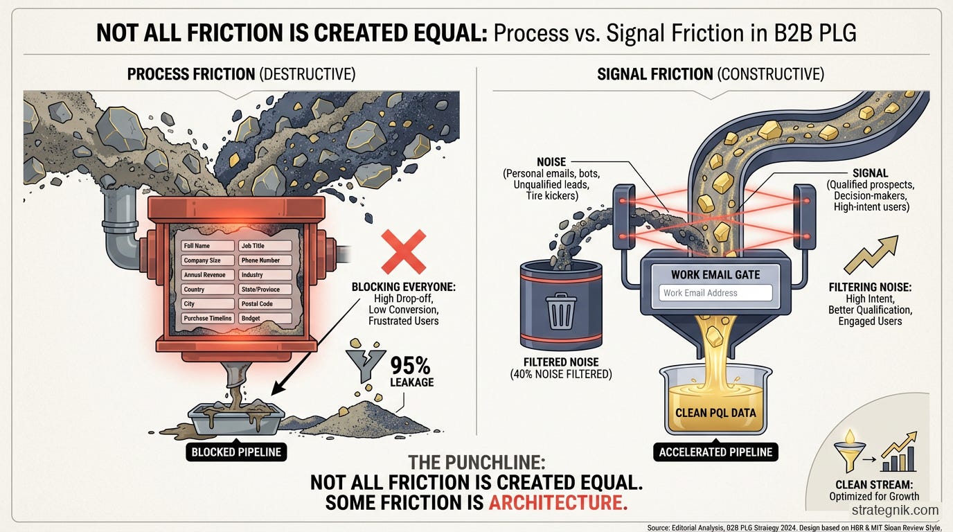 Process friction versus signal friction — not all friction is created equal in B2B PLG Process friction versus signal friction — not all friction is created equal in B2B PLG