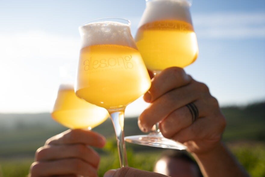 Alesong Brewing & Blending specializes in barrel aged beer. Some of its brews can ferment in wooden barrels anywhere from six months to three years before it's bottled and sold.