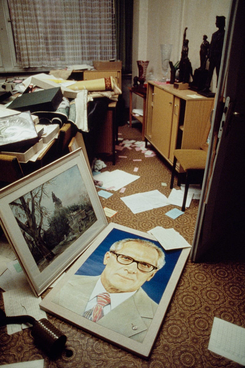 Headquarters of the East German Stasi after being ransacked. December 1989. © Steve McCurry / Magnum Photos Headquarters of the East German Stasi after being ransacked. December 1989. © Steve McCurry / Magnum Photos