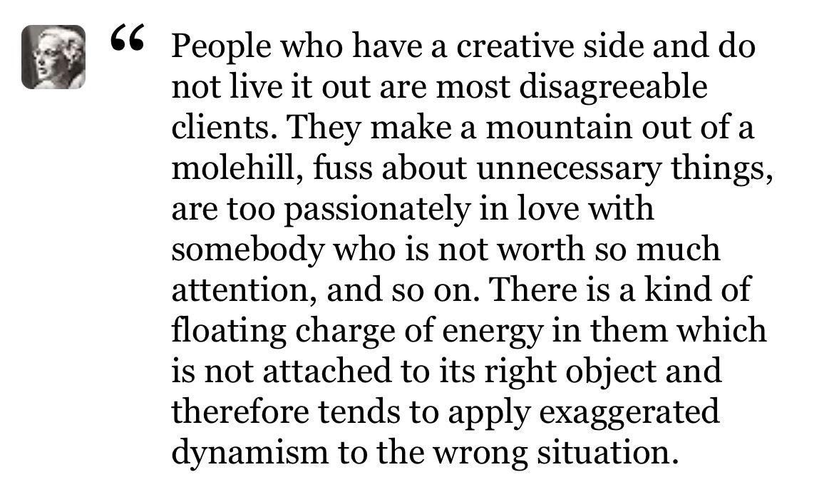 r/madmen - MARIE-Louise von Franz (Jungian psychoanalyst) on having an artistic temperament without being an artist