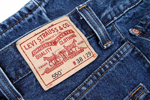 Levi Strauss Label On A Pair Of Blue Jeans Stock Photo - Download Image Now  - Levi's, Jeans, Label - iStock
