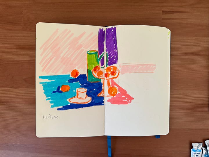 Sketchbook spreads, quick sketches