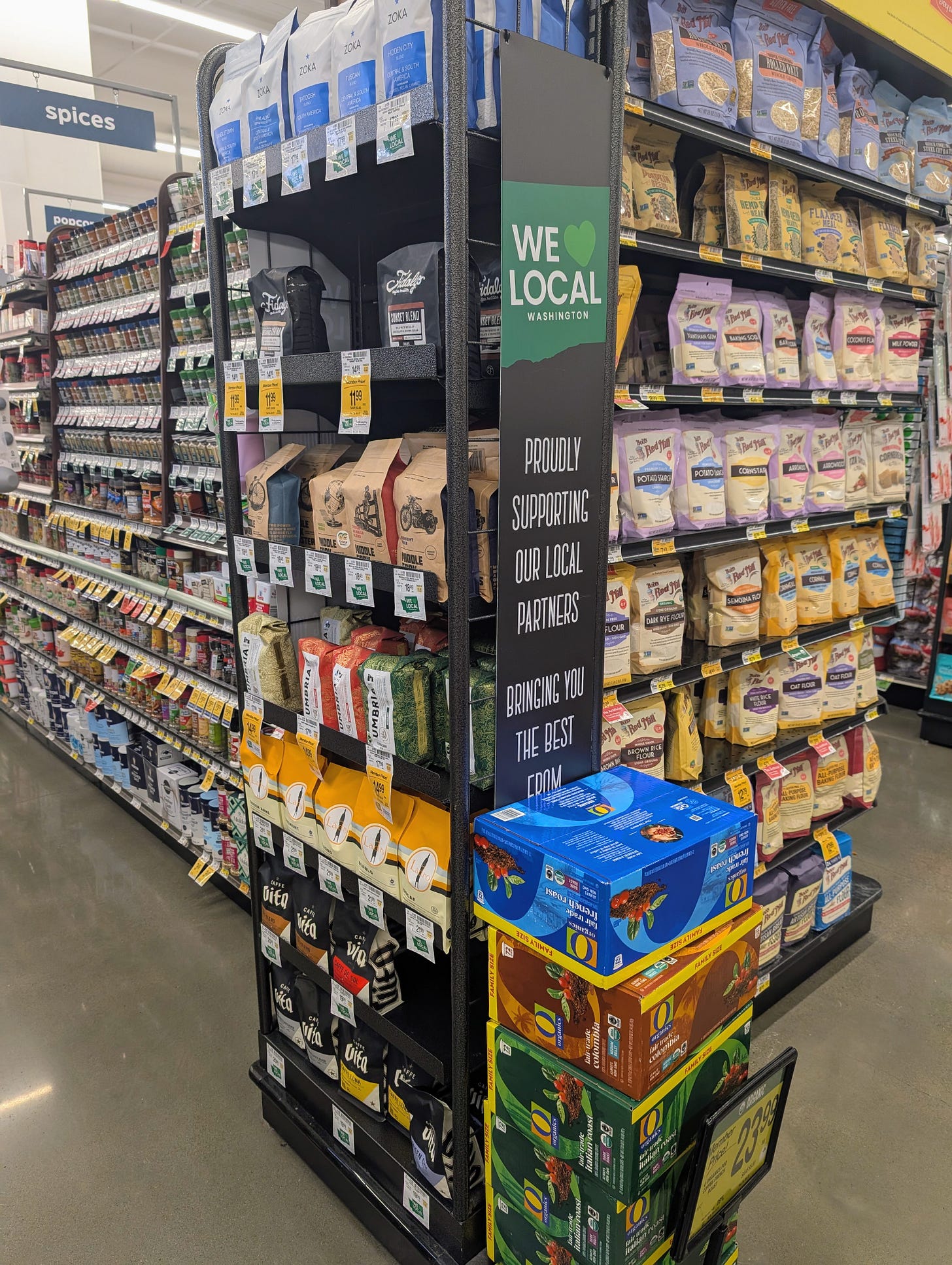 “Local” coffee display at Safeway