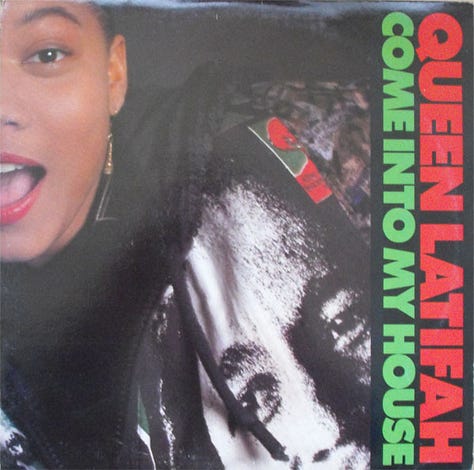 these images show vinyl art by African-American artists, Jungle Brothers, Queen Latifah, Fast Eddie, Precious, an album by Fast Eddie, and Tyree Cooper who performed hip-house music and laid the foundation for club music culture today.