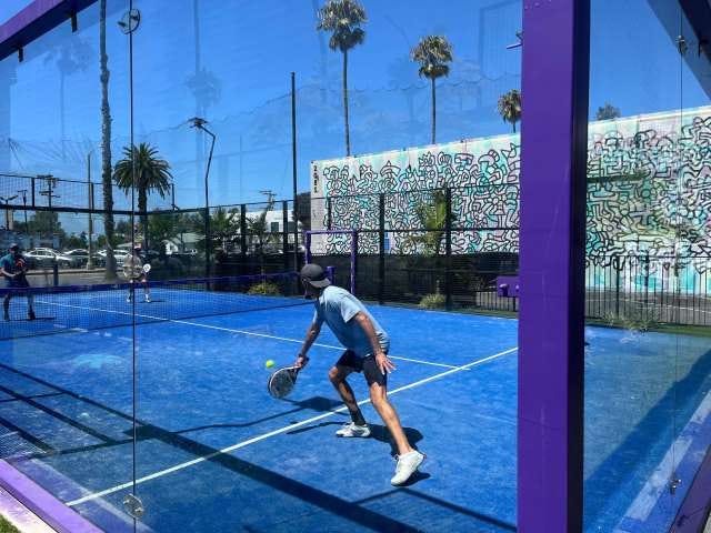 Players on court at Padel California