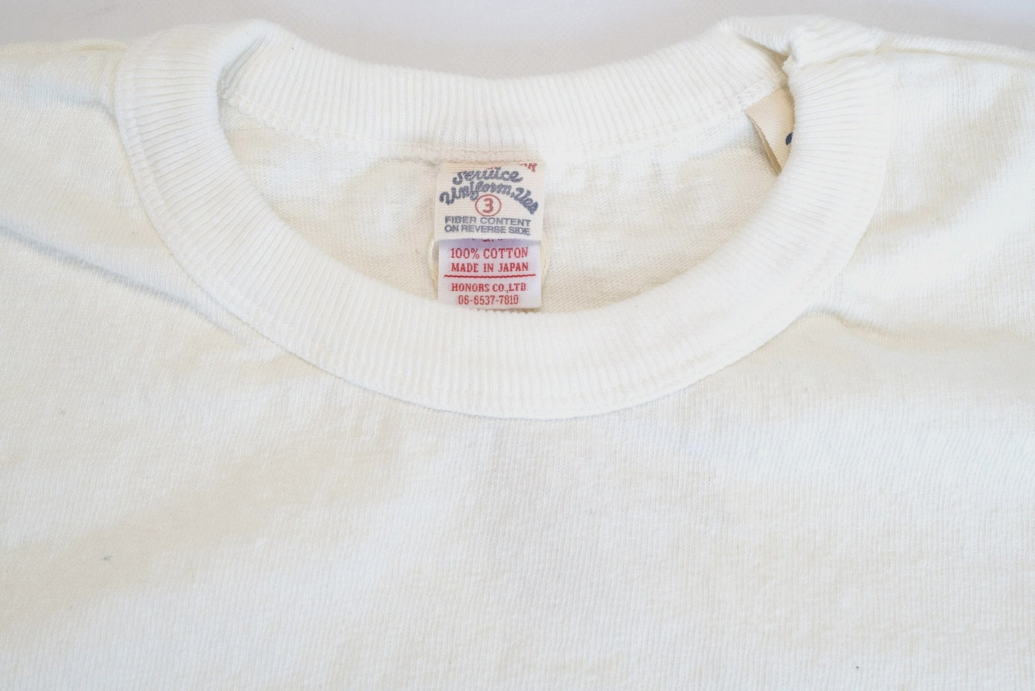 UES 9.5oz "NO.8 Slub Nep" Heavyweight Plain Tee (Natural) - CORLECTION