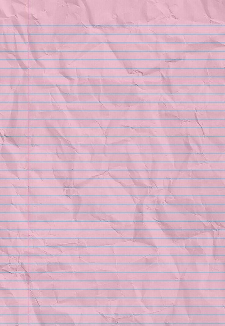 This may contain: a piece of pink lined paper on top of a white sheet of paper with lines