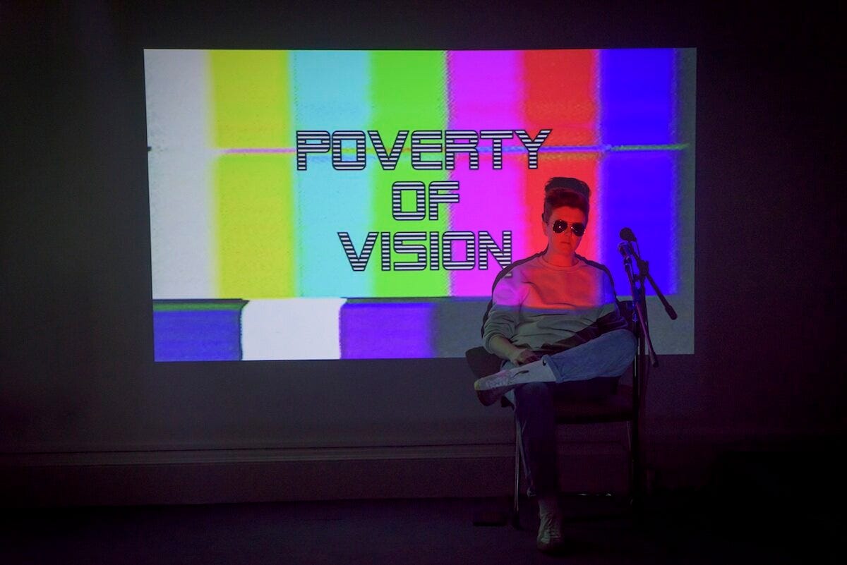 Emma Haugh, Poverty of Vision, 2017, IMMA/NIVAL ROSC 50 seminar: Artists Commissions, 2017. Photography: Louis Haugh.