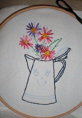 Embroidered coffee pot Embroidered coffee pot